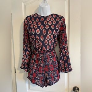 RAGA open back red and blue romper. Size medium. Never worn.